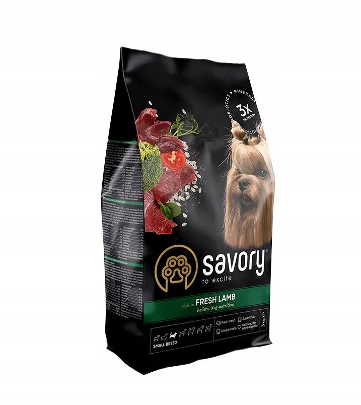 Levně Savory suché krmivo pro dospělé psy jehněčího plemene malých plemen 3 kg
