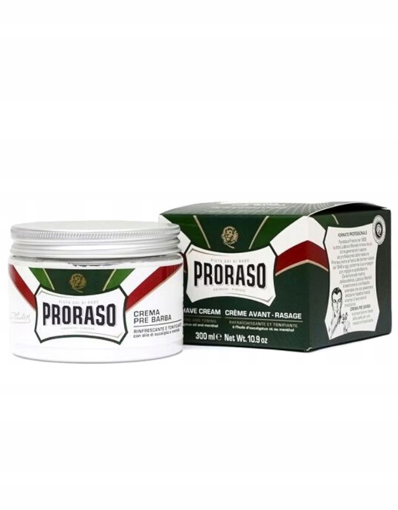 Krém před holením Proraso Pre-Shave 300ml osvěžující mentol eukalyptus