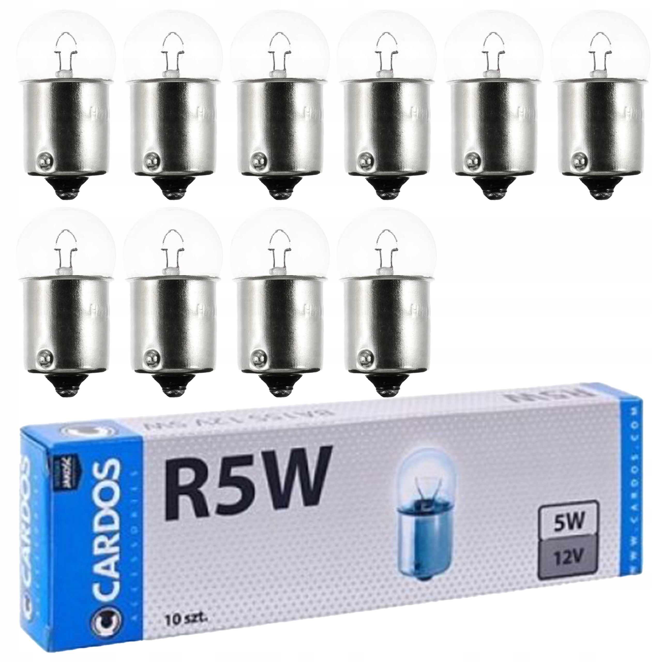 10x Żarówka R5W 12V 5W BA15S Postojówka Cardos K2