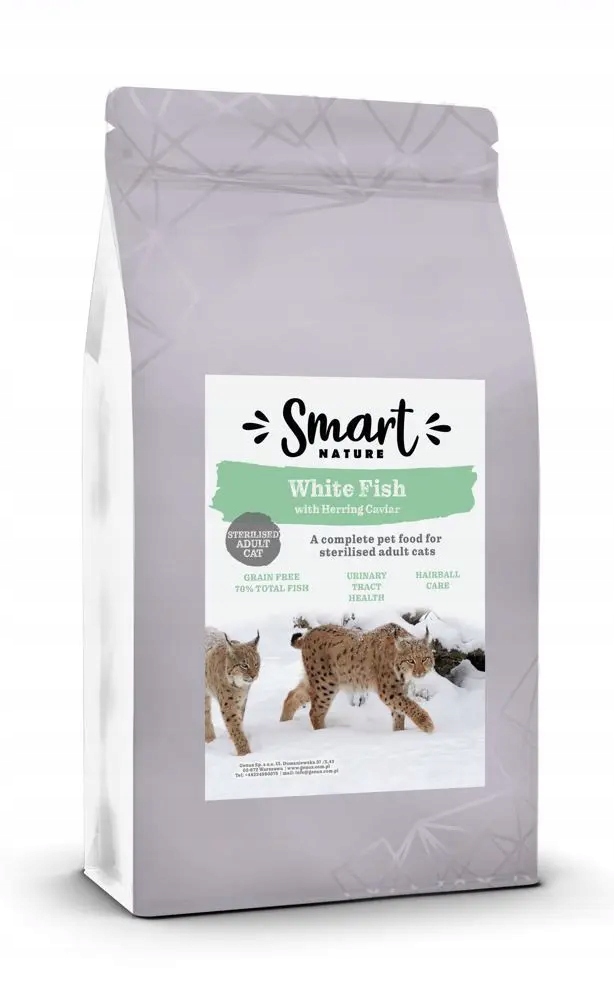Smart Nature Cat Sterilized Skin Support 5kg Fish bez obilovin 70% ryb a kaviáru