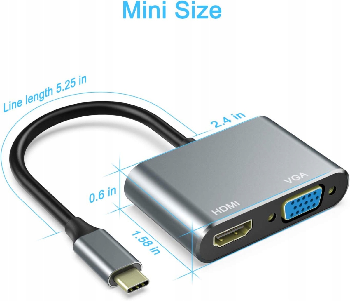 HUB USB-C ADAPTER PRZEJŚCIÓWKA 4K HDMI VGA MacBook Marka Inna