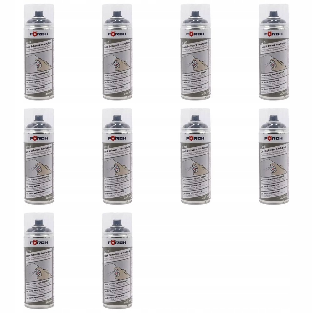 Lak Forch L215 čierny s vysokým leskom 400 ml sada 10 kusov