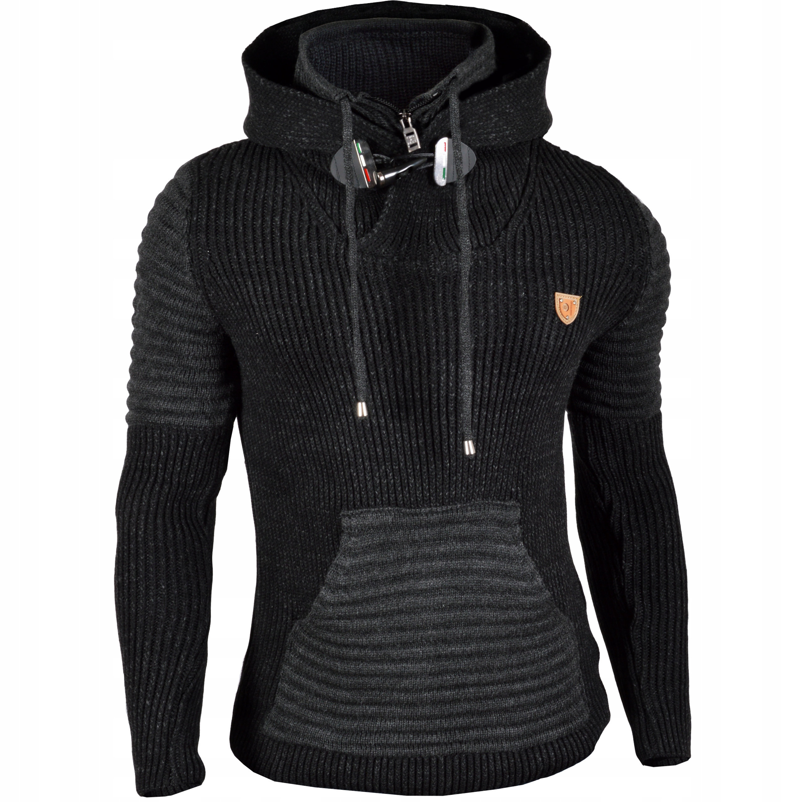 Pánský svetr mikina s kapucí Cipo Baxx Klokanka Pružný