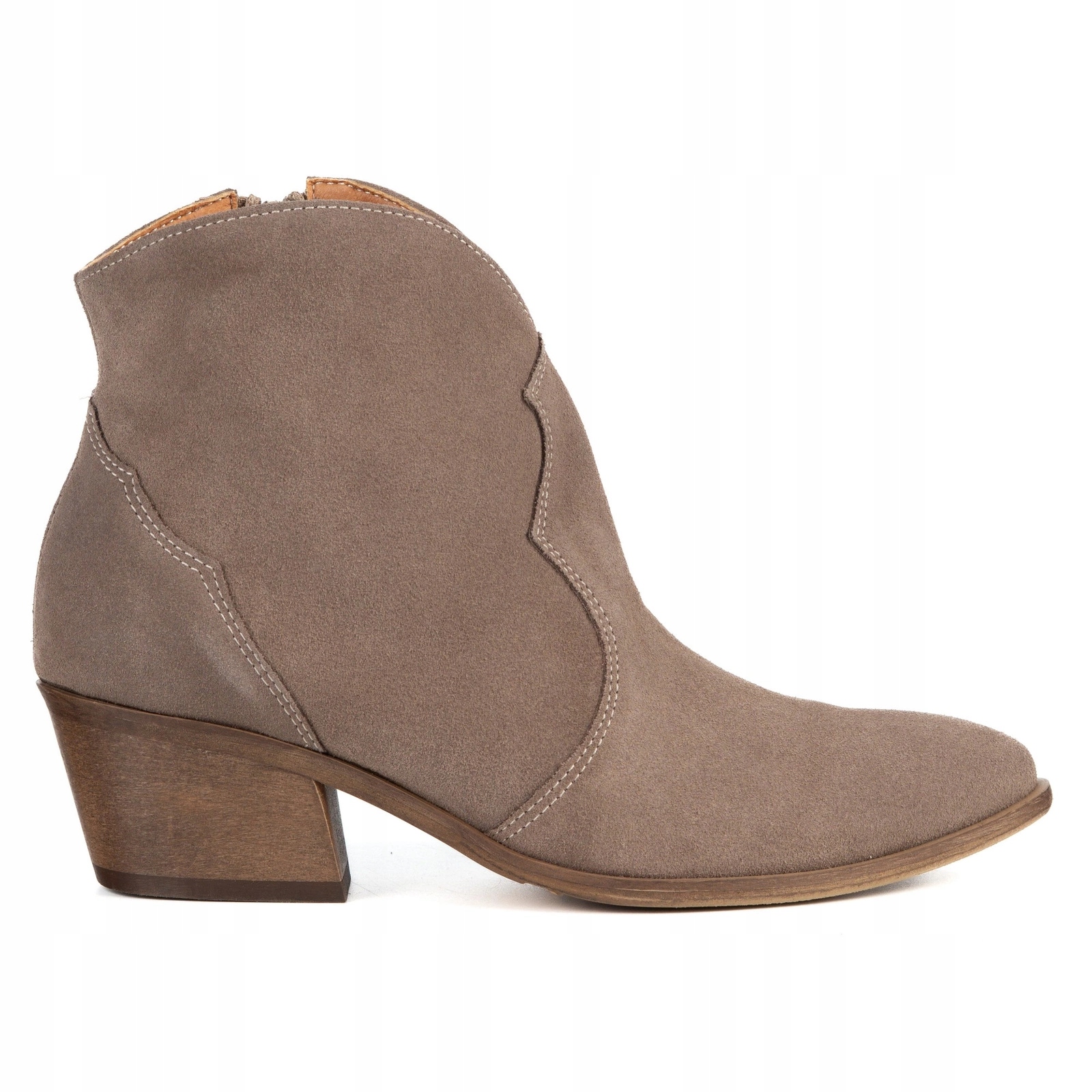 Dámské kotníkové boty semišové kovbojské boty boty Olivier Monroe se zipem na boku 41