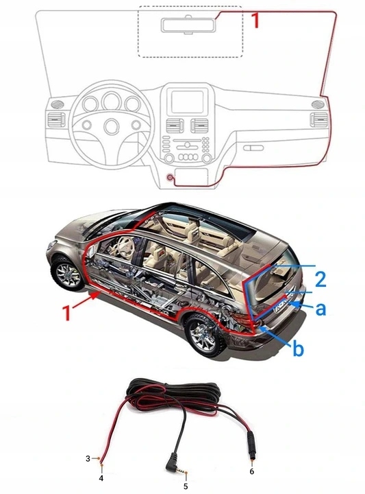 REJESTRATOR JAZDY 3 KAMERY KAMERA COFANIA FULLHD Ports AV memory card reader miniUSB