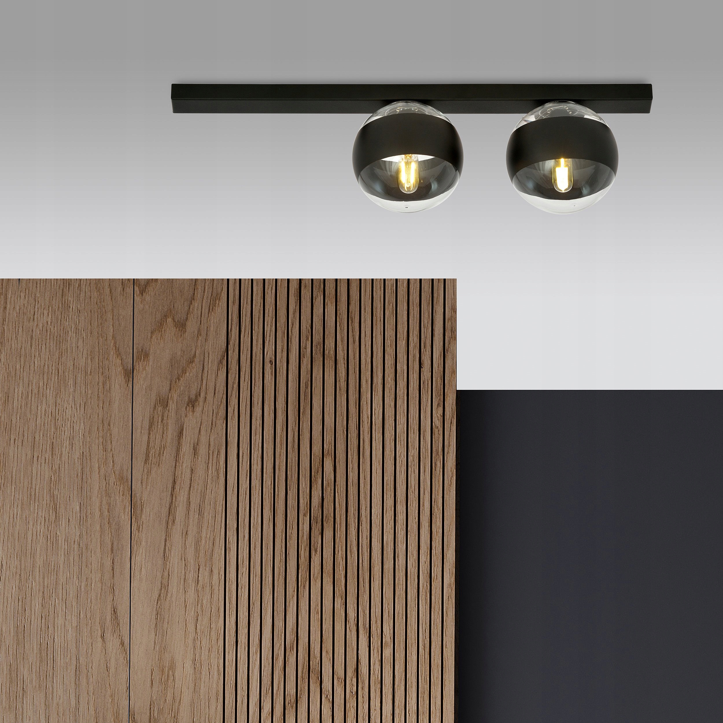 Lampa Fit, doplněk do chodby nebo obývacího pokoje, jednoduchý tvar, černá skvrna