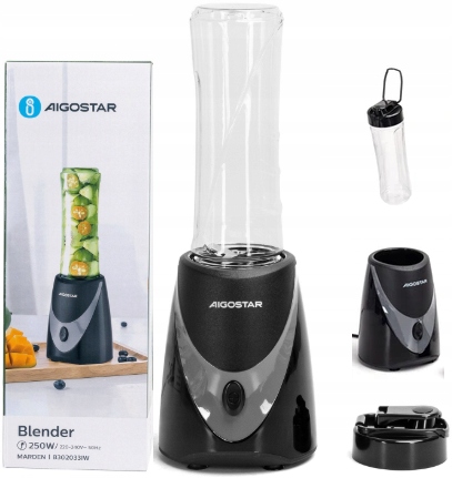 Stolní mixér Aigostar 250 W 0,5 l na koktejly, mixér s lahví Bpa zdarma
