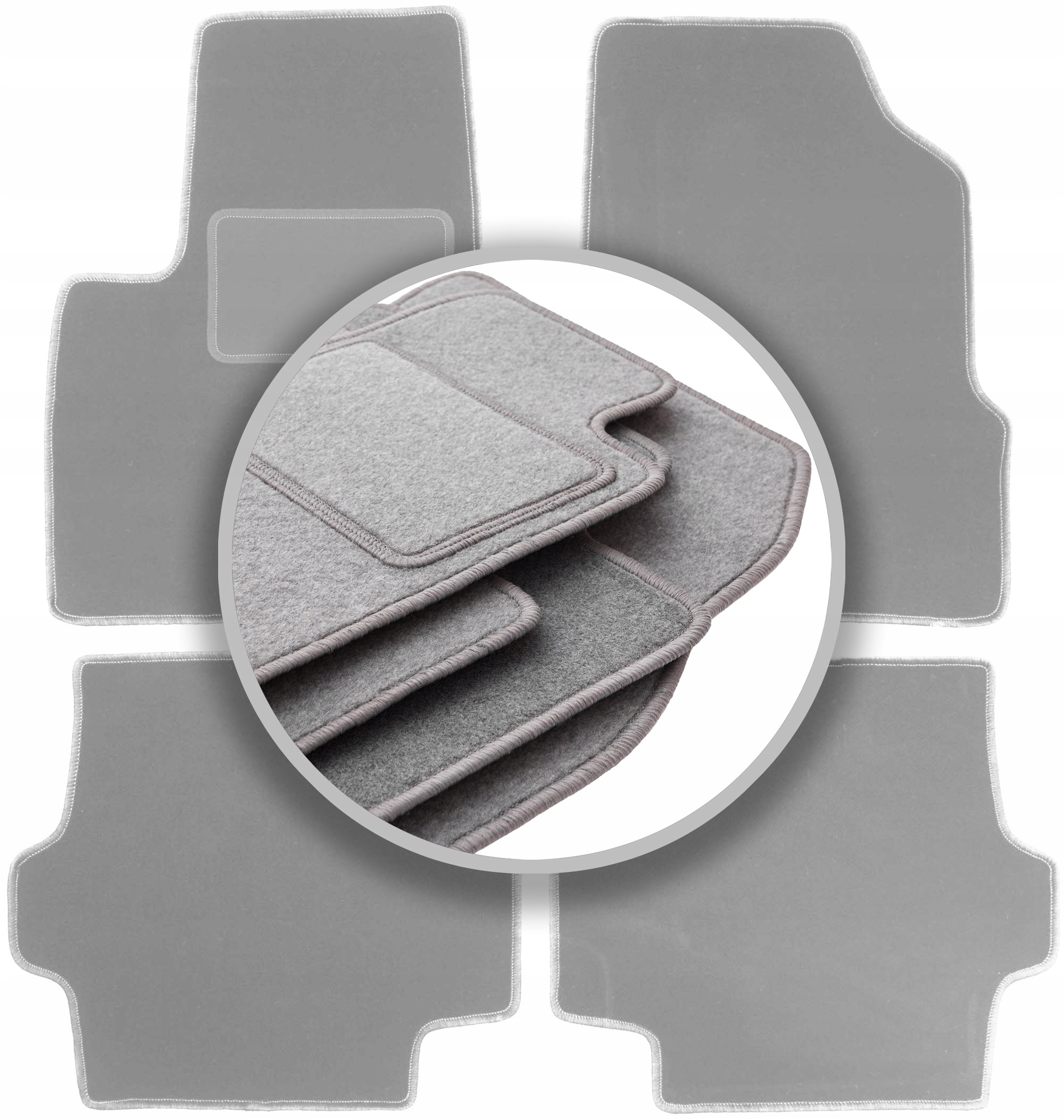 Velurové koberce Oslo šedé pro: Chrysler Pacifica Suv 2003-2008