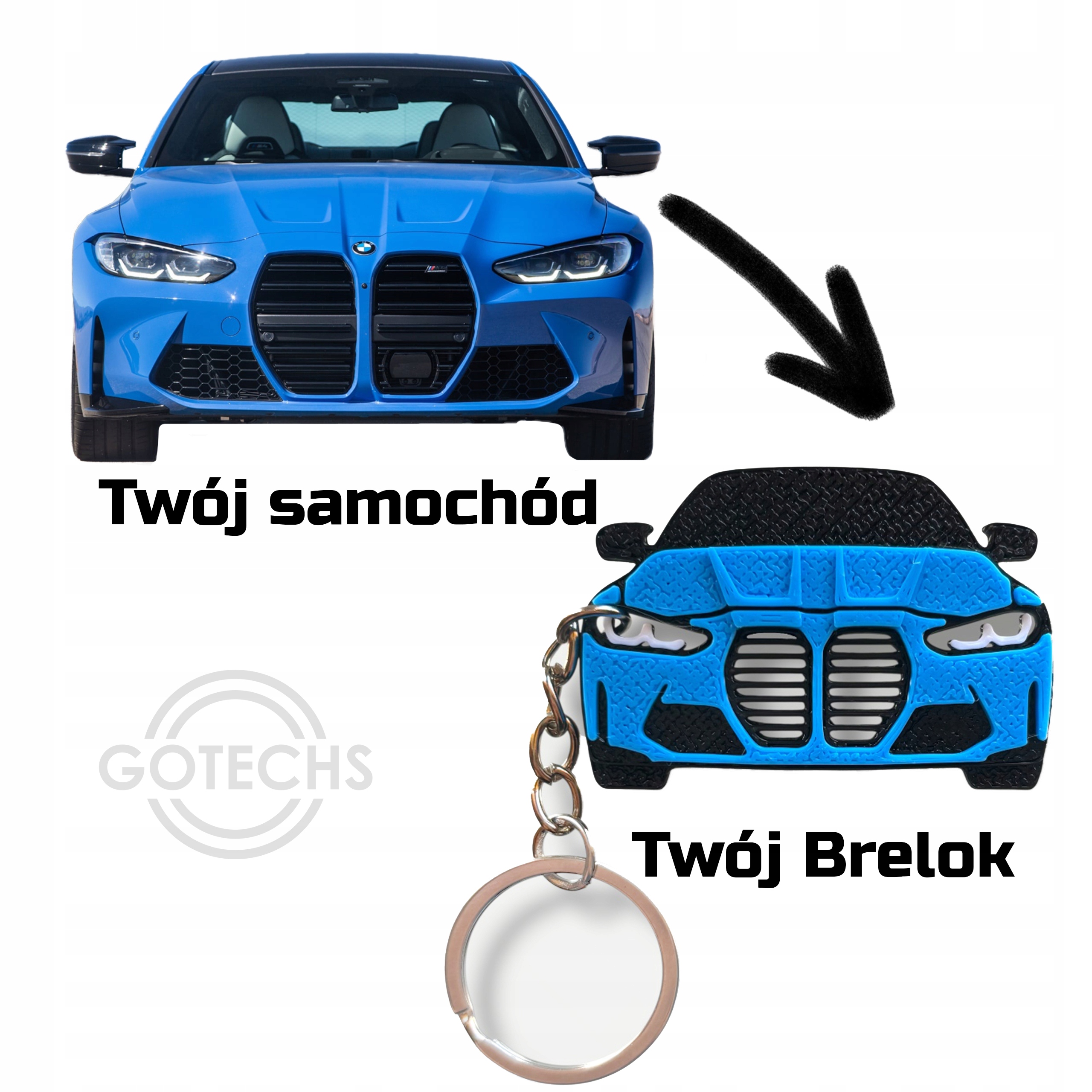 Breloki z samochodem - Różne modele kolory personalizowany prezent kierowcy