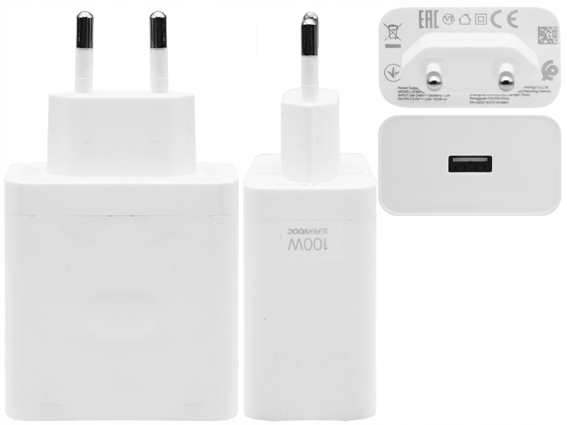 Szybka Oryginalna Ładowarka Sieciowa 100W Usb-a Oppo Supervooc Oneplus