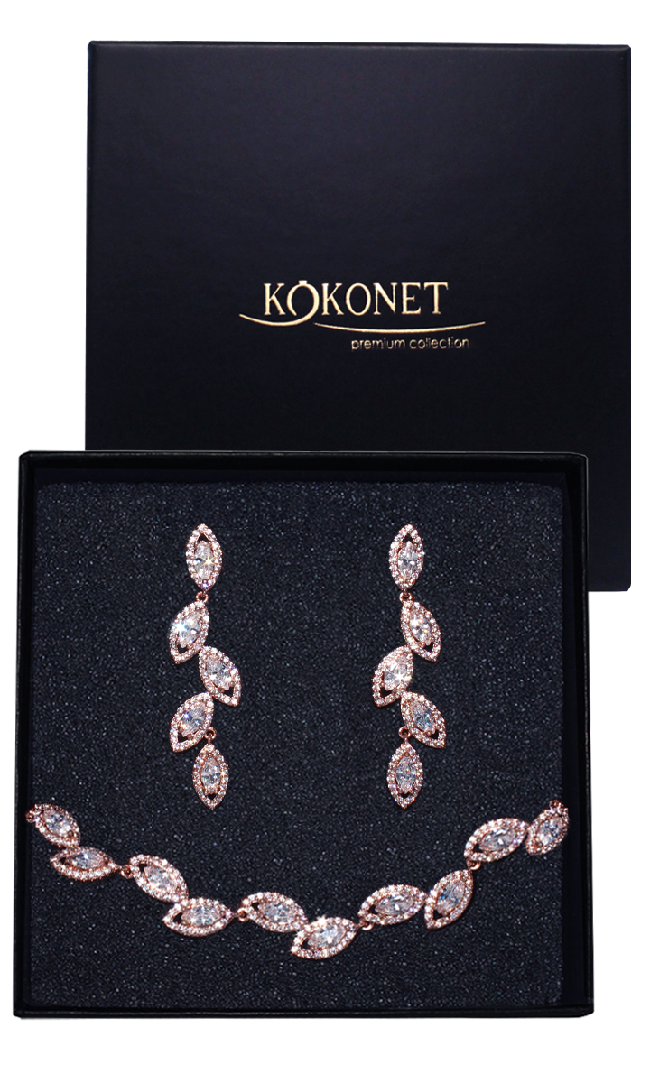 Set šperků rose náušnice náramek jako dárek Elegantní boho