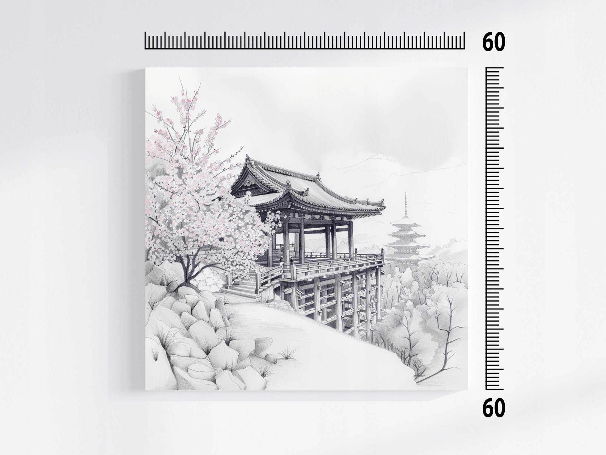 Obraz Na Plátně Canvas Krajina Grafika Park Zahrada Japonsko Sakura 60x60