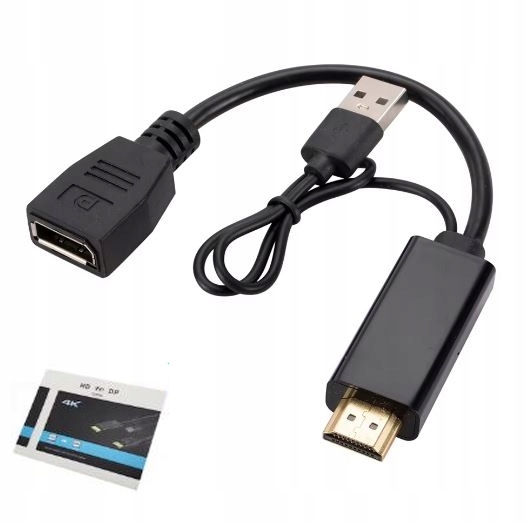 KABEL ADAPTER DISPLAY PORT DP HDMI PRZEJŚCIÓWKA 4K KONWERTER