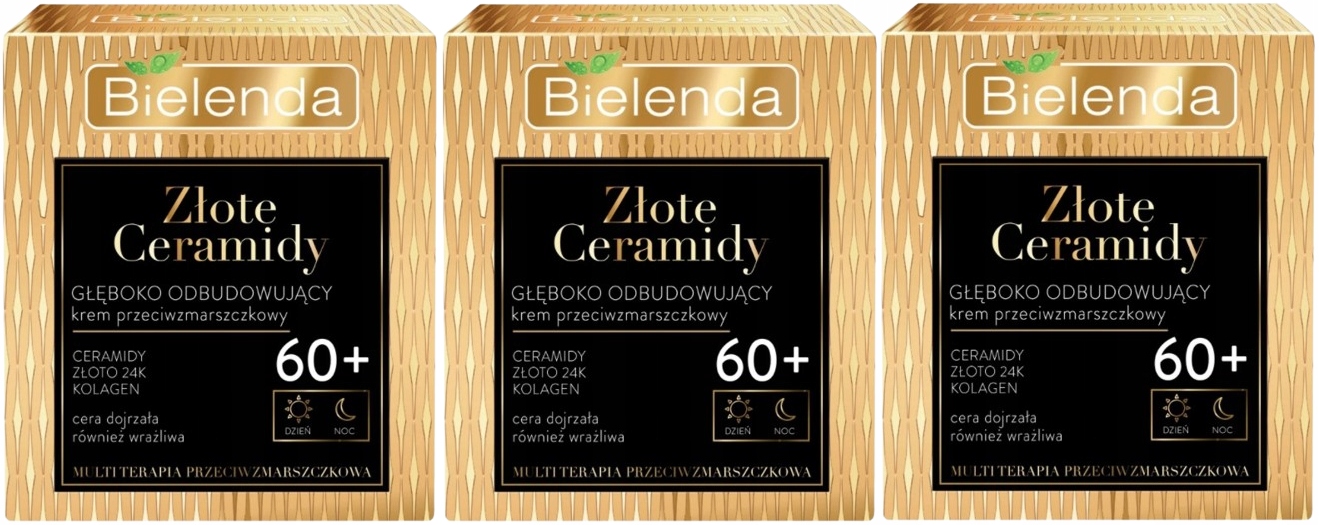 Zlaté ceramidy Obnovující krém proti vráskám 60+ 50 ml Bielenda 3 ks
