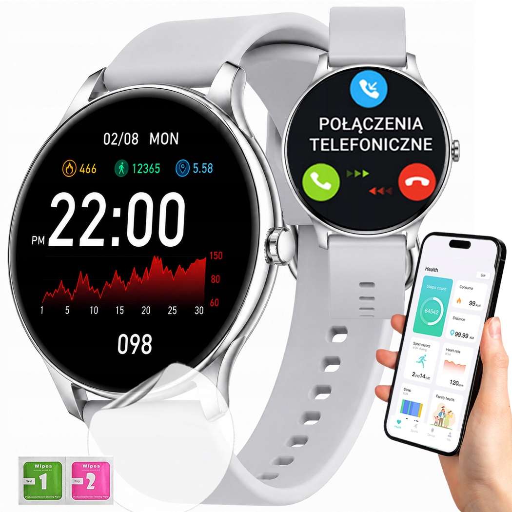 Elegantní Chytré Hodinky Dámské Měření cukru Aktivita Hovory Bt Android iOS