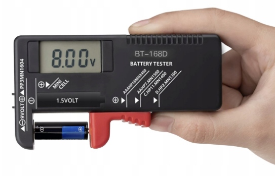 TESTER MIERNIK DO BATERII AAA AA R3 R6 R9 LCD 9V AKUMULATORKI CYFROWY EAN (GTIN) 5903857154894