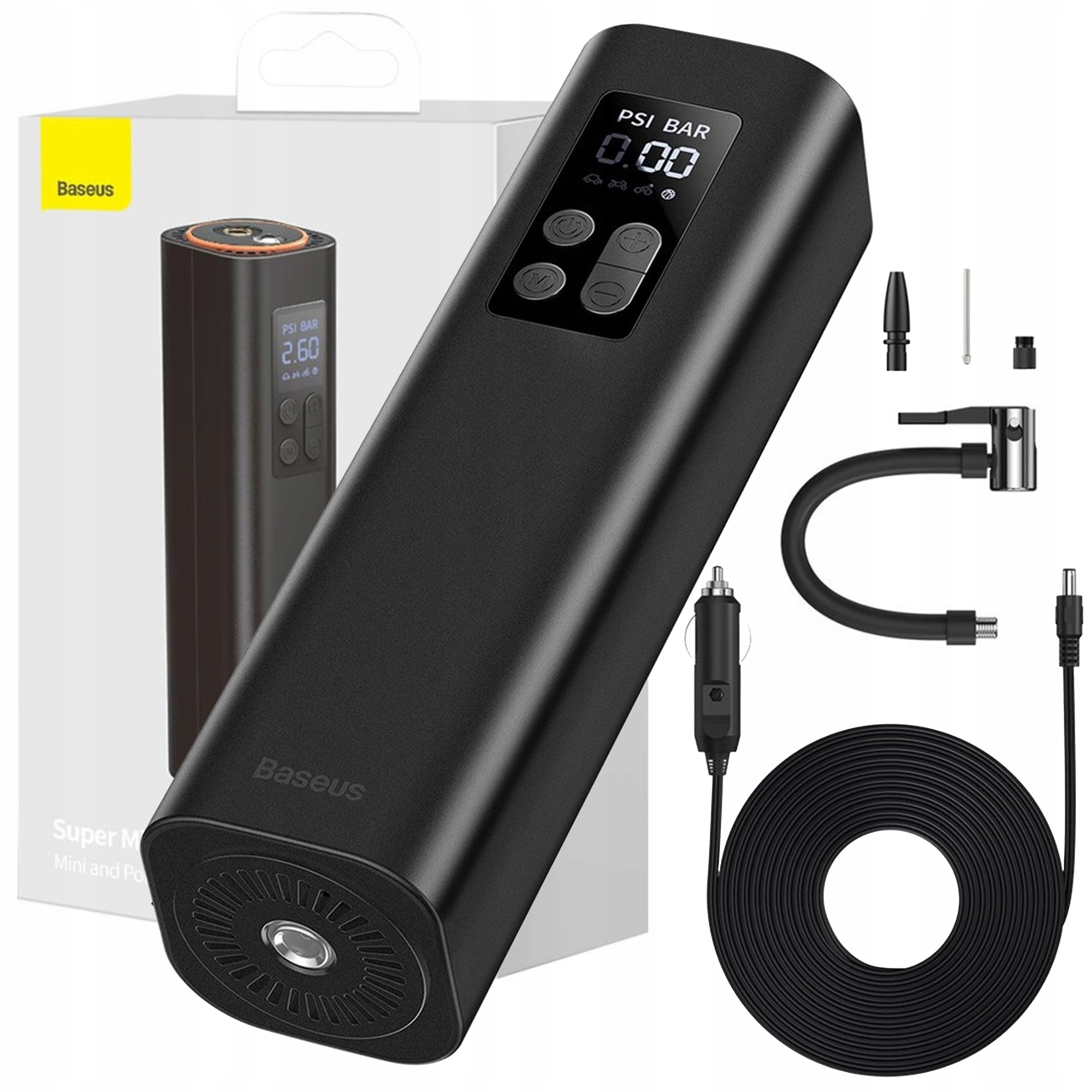 Kompresor do opon Baseus CRCQ000001 mini na gniazdo zapalniczki