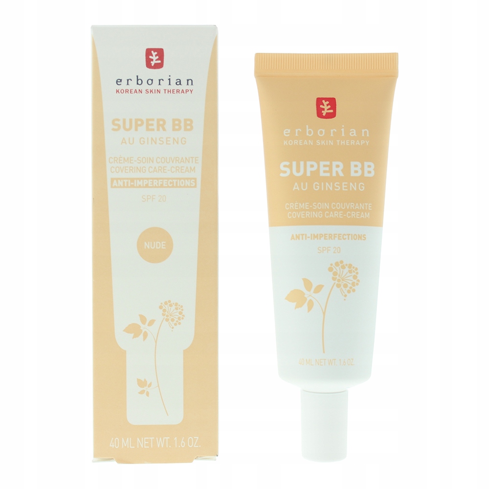 Erborian, Bb krém s ženšenem, Vysoké krytí, Bb krém, Nude, Spf 20, 40 ml