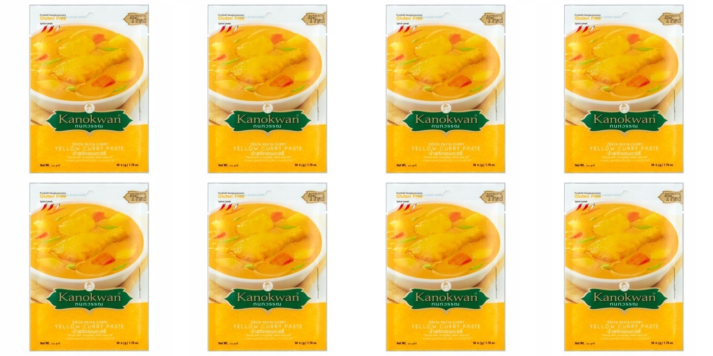 Levně 8x 50g Kanokwan kari pasta žlutá