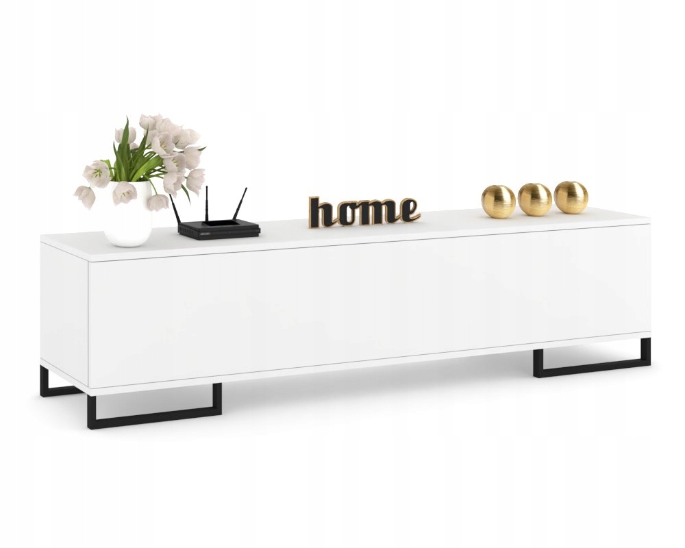 Stojící Rtv skříňka Horizontální komoda do obývacího pokoje Pawlacz Simply Bílá Mat 120