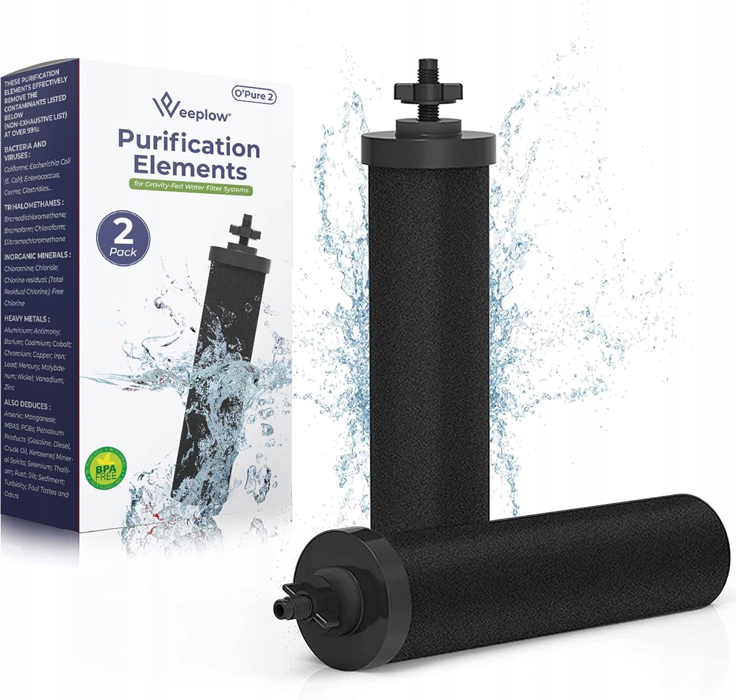 Filtre do vody Weeplow O'Pure 2 ks kompatibilné s Berkey Berkefeld Doulton