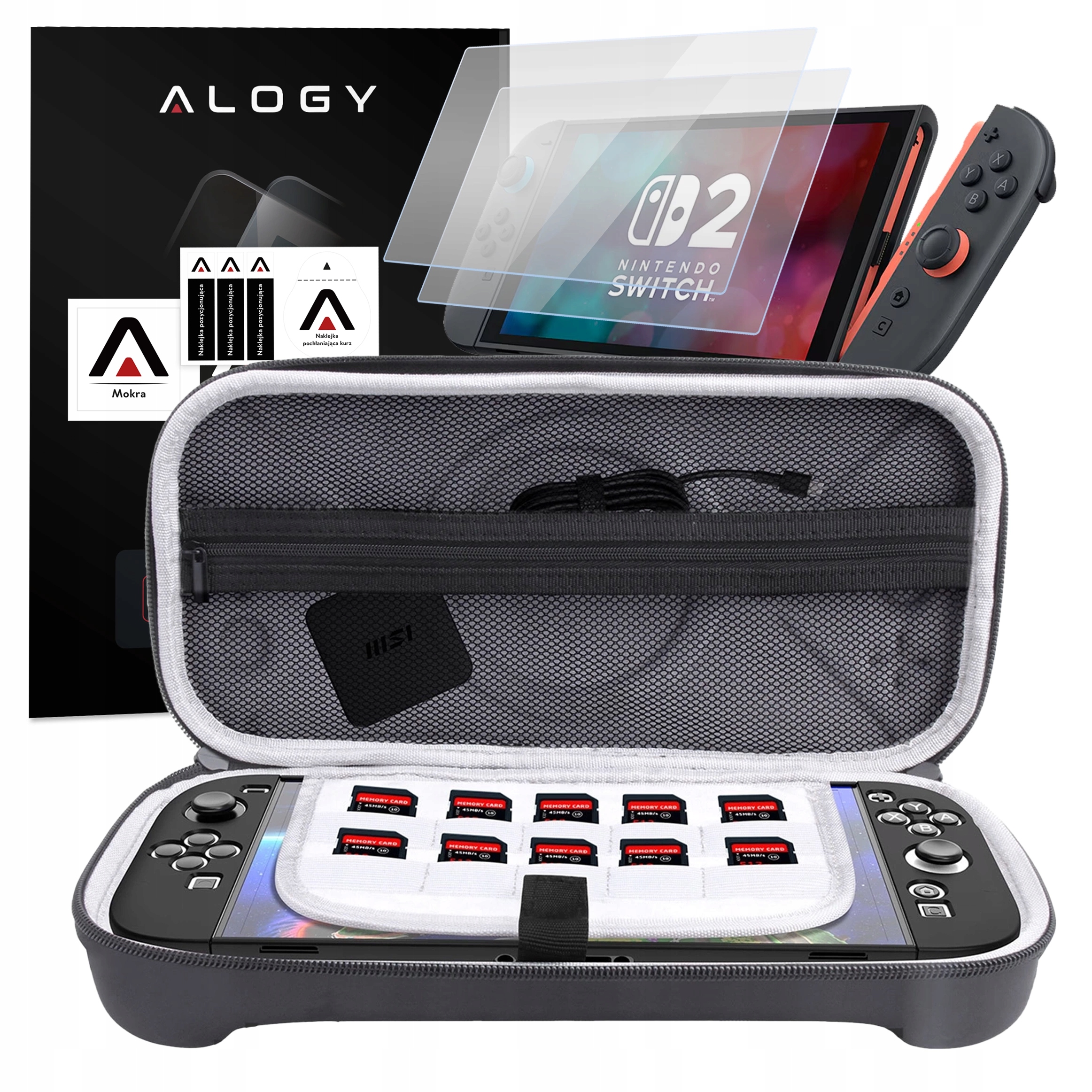 Etui 360 zamykane do Nintendo Switch 2 2025 pokrowiec + 2X SZKŁO HARTOWANE