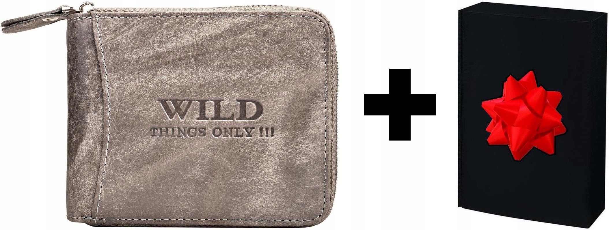 Šedá Pánská Kožená Peněženka na Zip Horizontální Mladistvá Wild