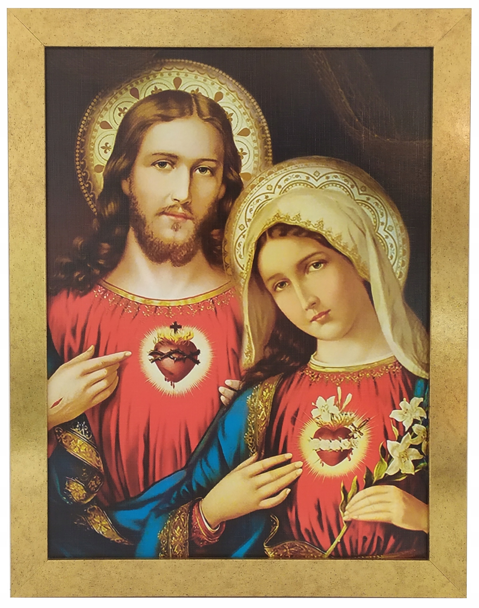 

Św. Obrazy Na Ścianę Serce Jezusa Marii Złota Rama