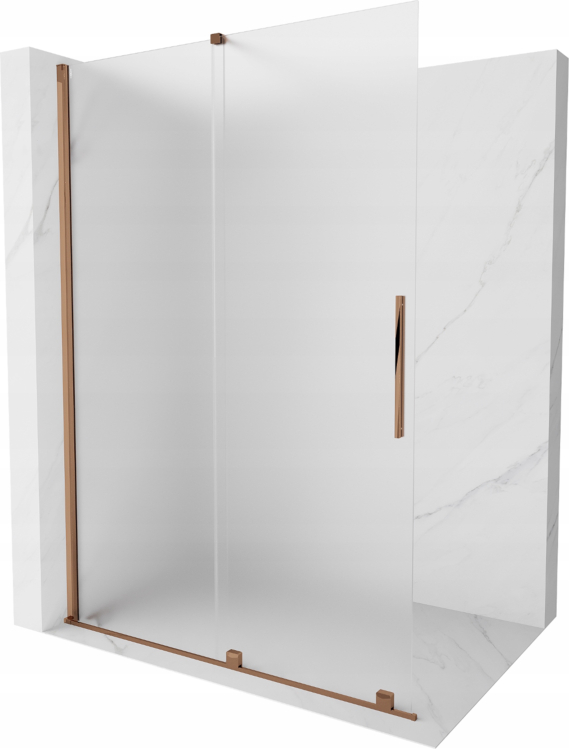 Mexen Velar Walk-in sprchová stěna 160x200 cm, růžové zlato, vzor mrazivý