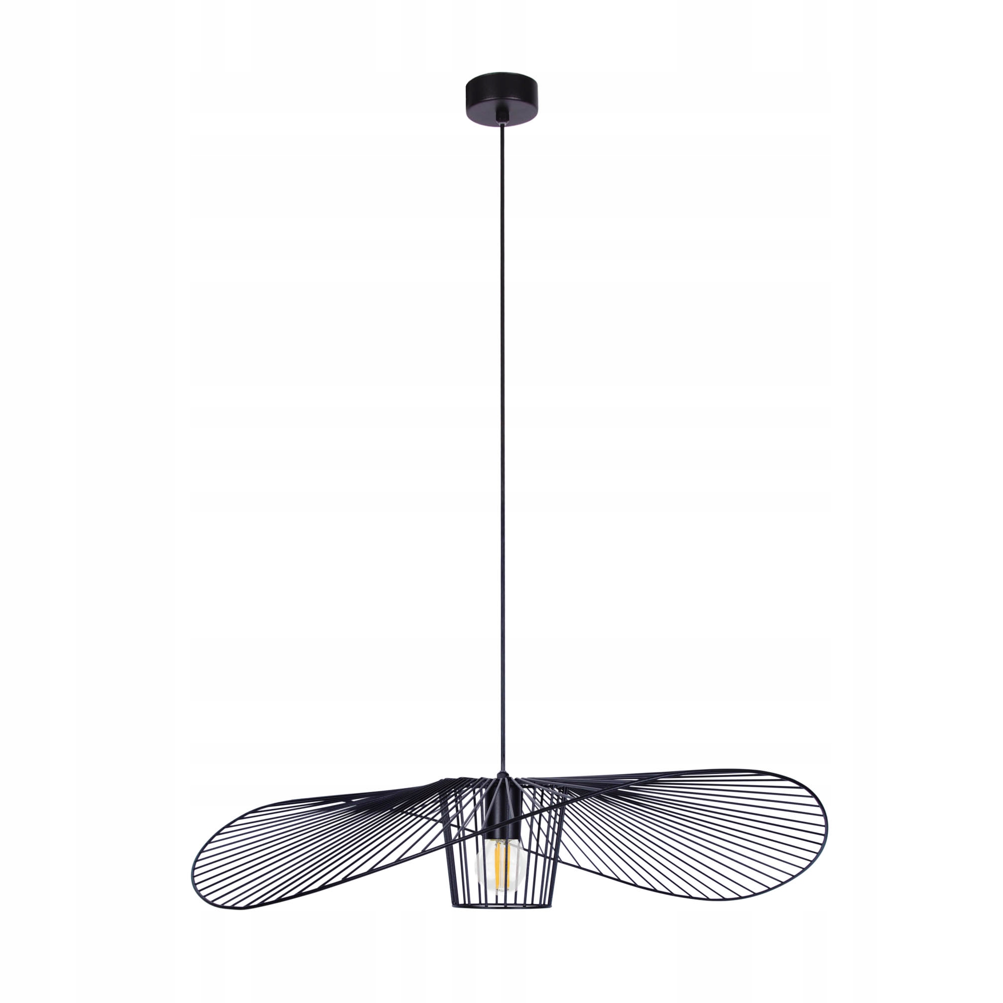 Lampa Kapelusz Czarny Druciany Nowoczesny Stylowy
