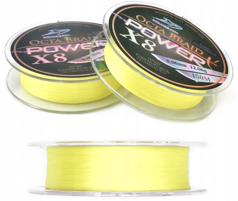 Plecionka Wędkarska Spinning Octa Power X8 Żółta 0,12mm 150m