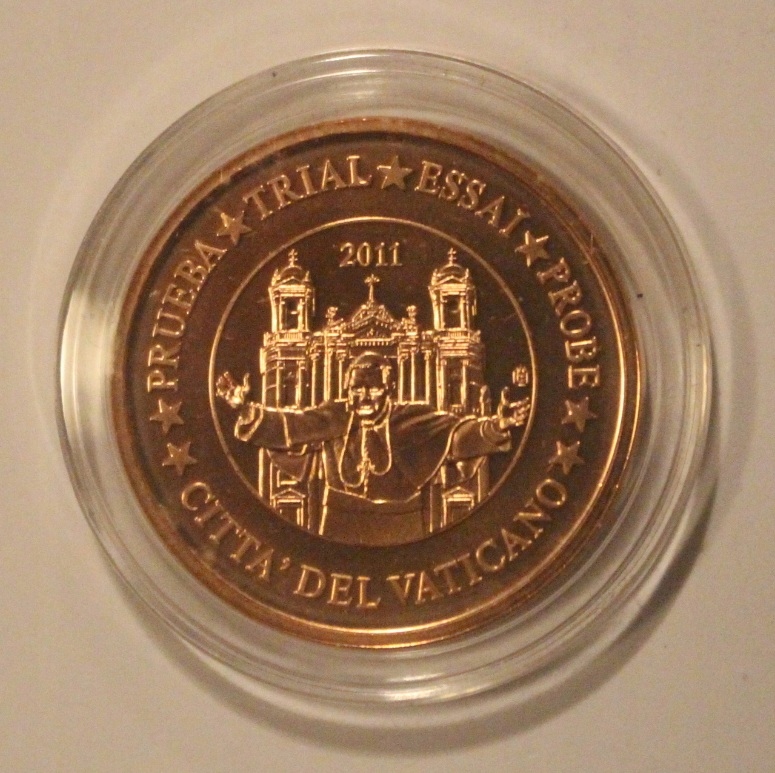 WATYKAN 2011 5 EURO CENT CENTÓW BENEDYKT XVI - SPECIMEN - PRÓBA, RZADKOŚĆ