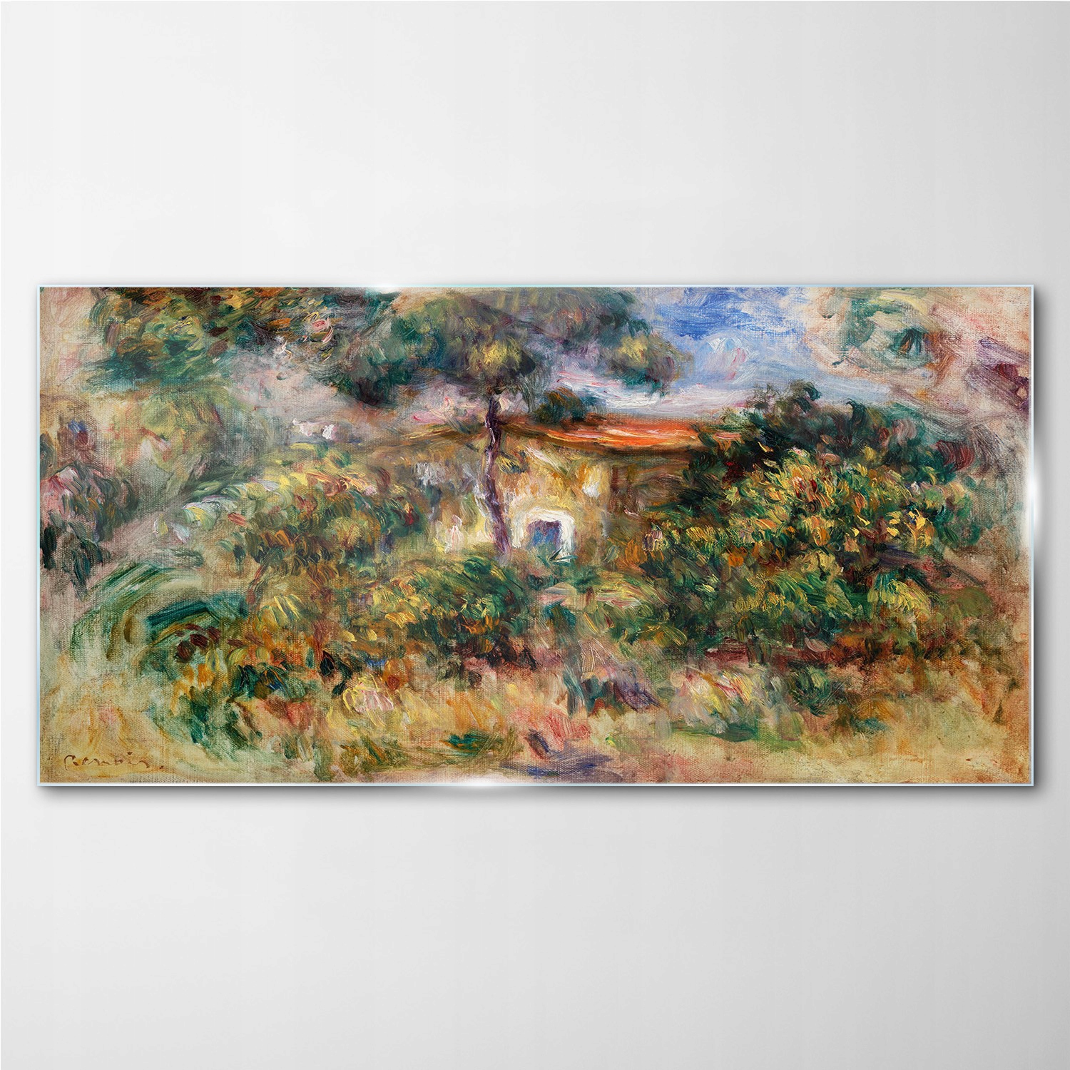 

Obraz szklany z nadrukiem Drzewa dom krzewy 140x70
