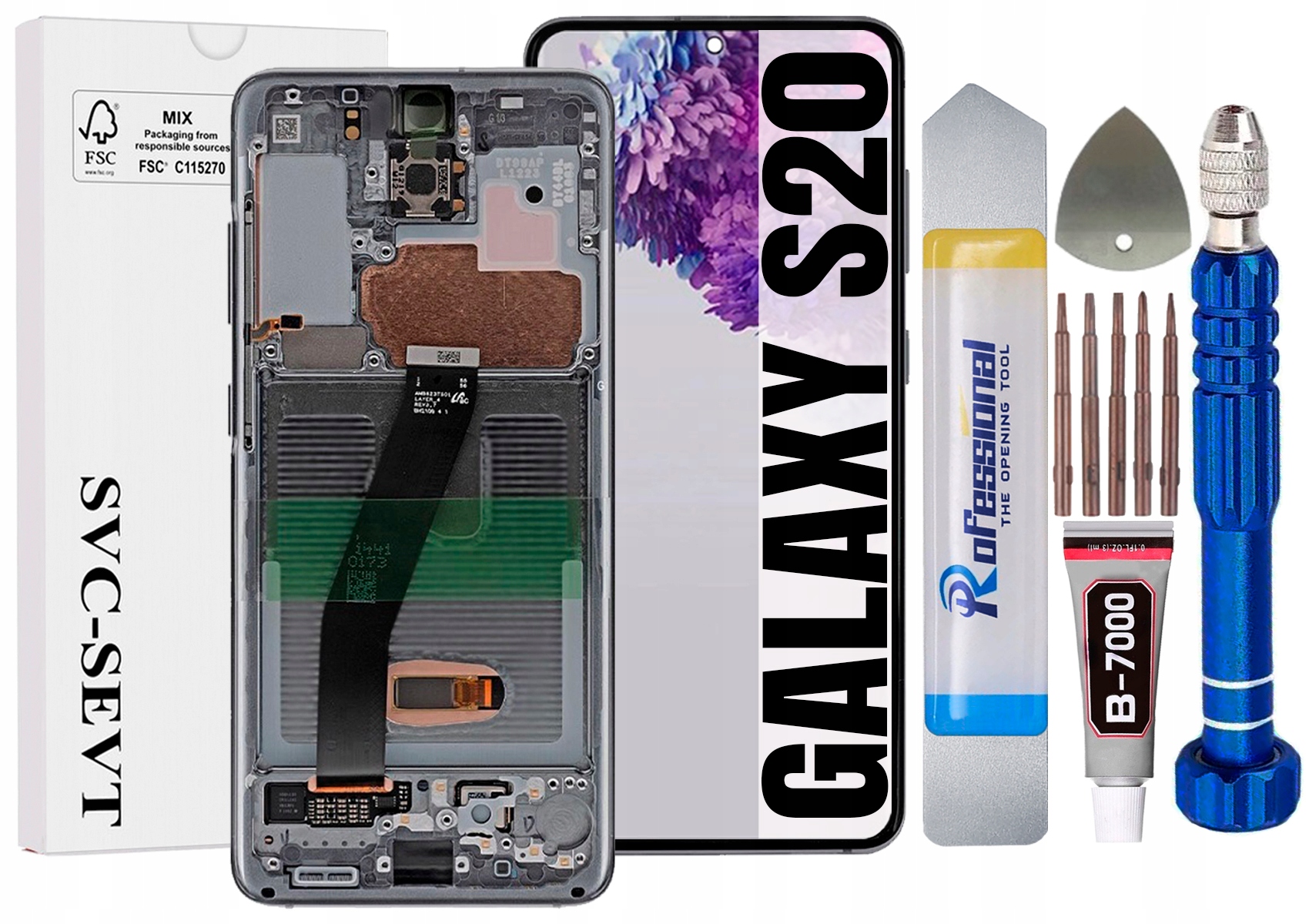 Displej Pro Samsung Galaxy S20 G980 G980F Originální LCD Rámeček Šedý