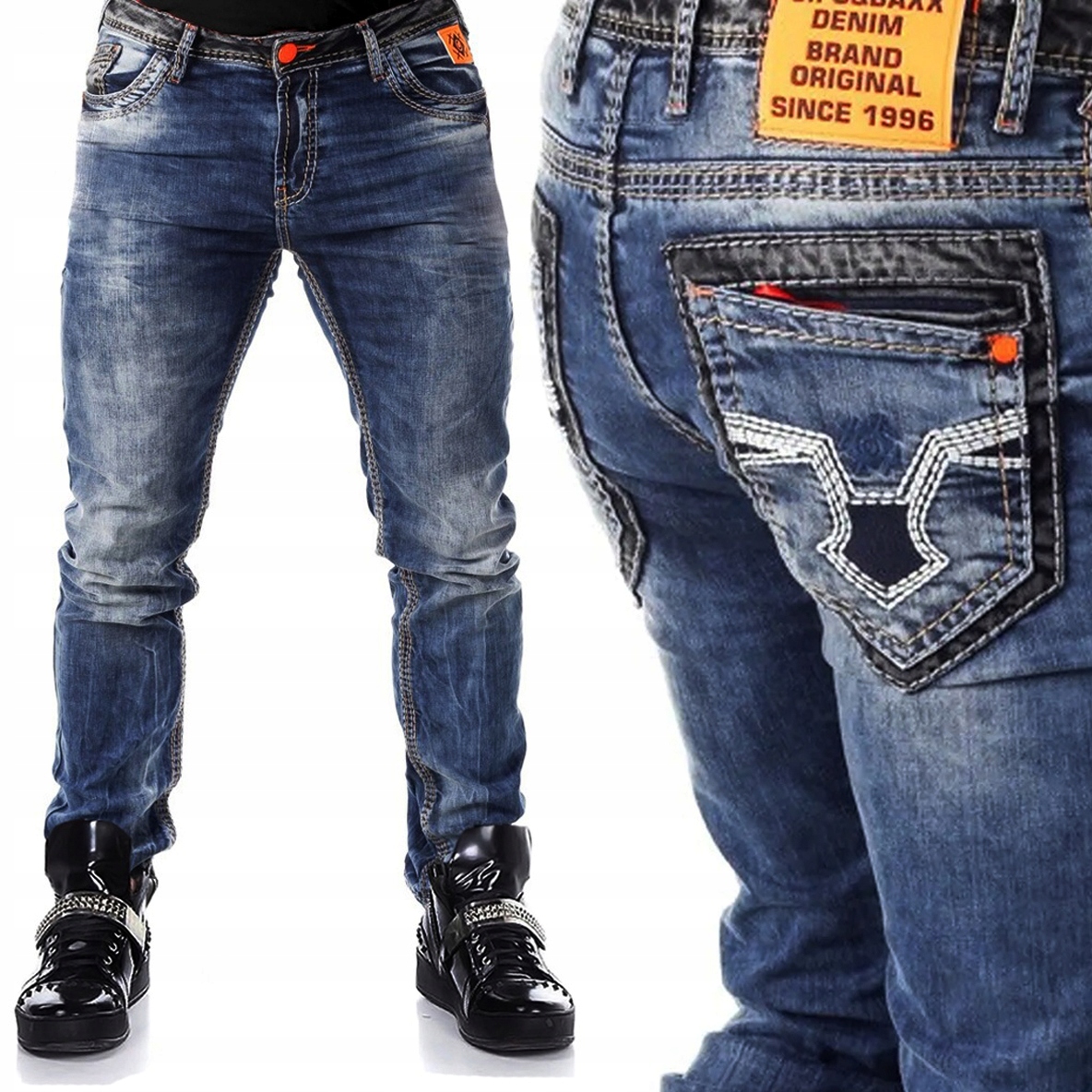 Džíny Džínové kalhoty Denim Regular Tlustá nit