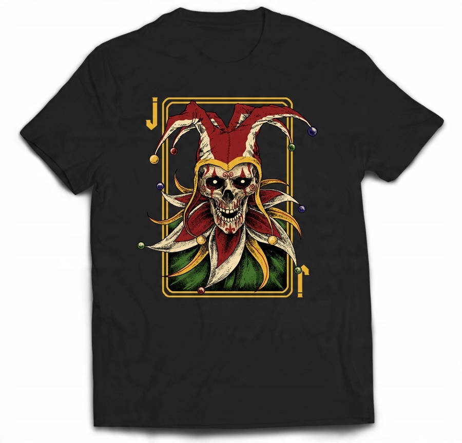 

T-shirt Błazen Jester Clown Skull Karty Deck XXL