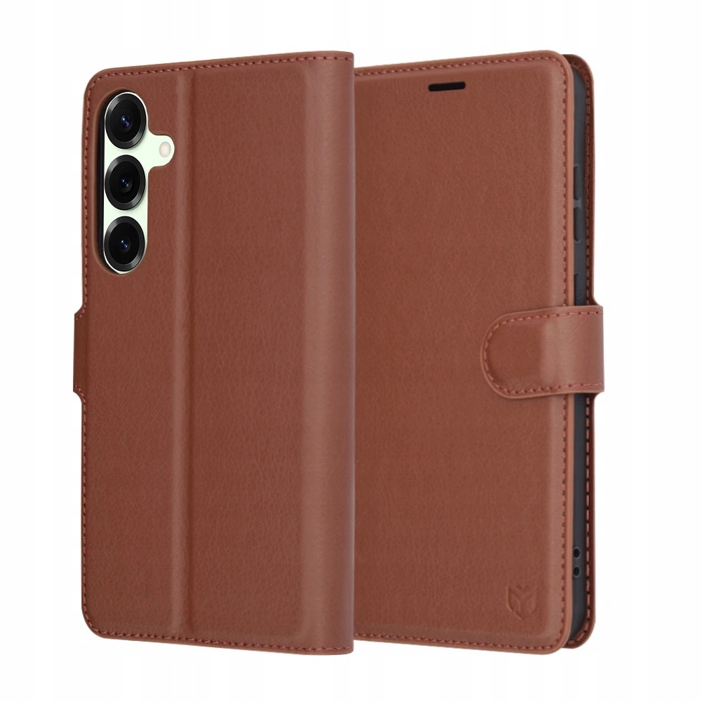 Techsuit Leather Folio – etui na Samsung Galaxy S25 Plus – brązowe