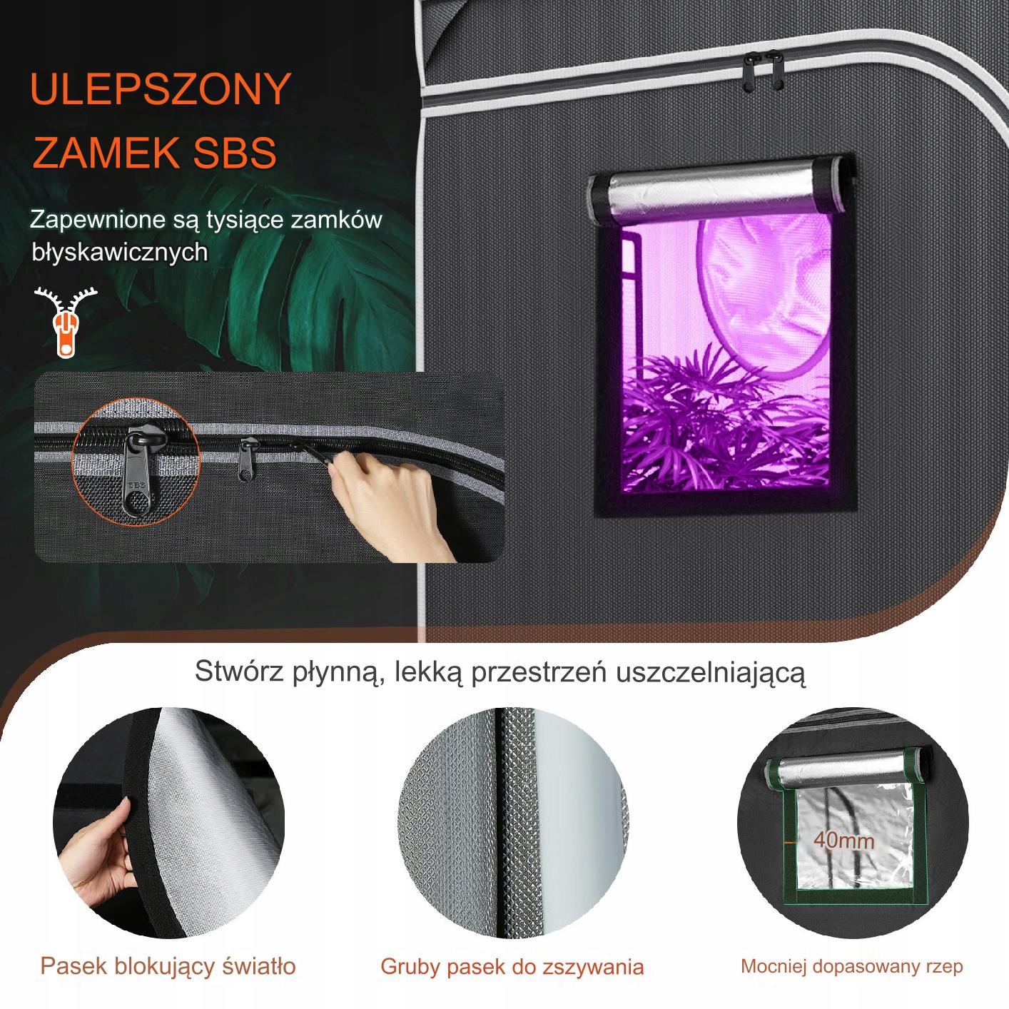 Namiot do uprawy roślin namiot uprawowy 122 x 122 x 203 cm Producent Vevor