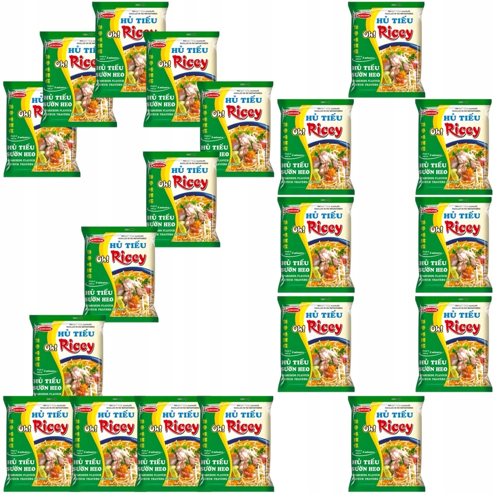 20 x Vietnam Blesková polévka Rýžové těstoviny Instant Žebírka 70g Acecook