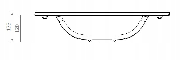 MODERNO UMYWALKA GRANITOWA PROSTOKĄTNA METALLIC Linia Piano