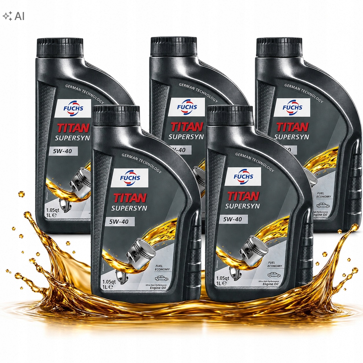 5X Fuchs Titan Supersyn 5W40 1L Olej Silnikowy 5L Api Sn Acea A3/B4