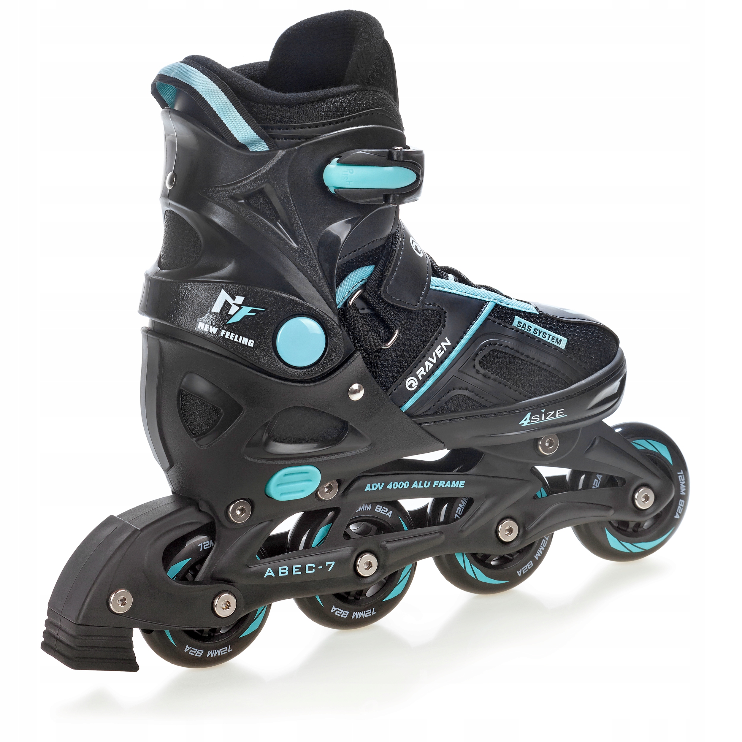 Rolki RAVEN Pulse Black/Cyan 40-43 (OUTLET) Kod producenta 006122