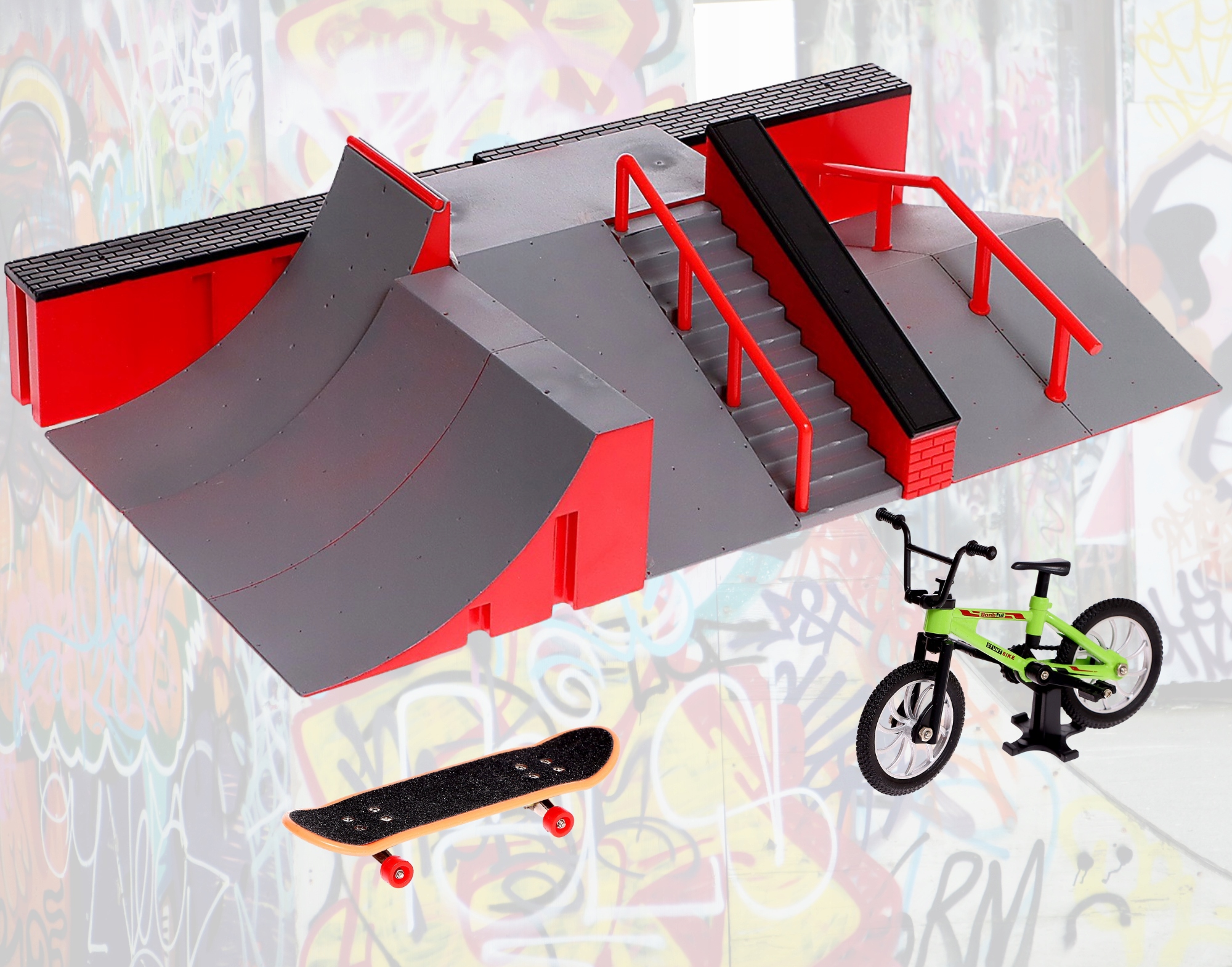 Zestaw skatepark z fingerboardem i BMX RegMag FB-09-A