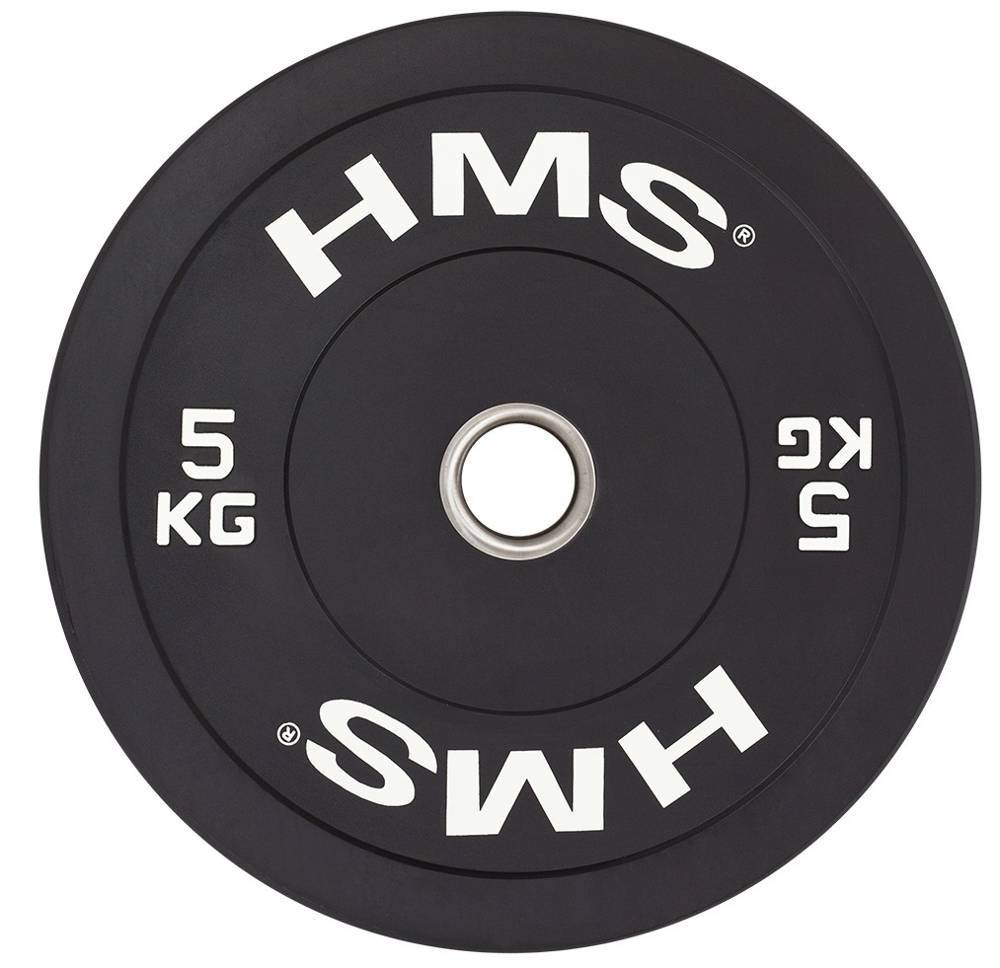 Závaží Olympijský talíř na Osa Pogumovaná činka pro cvičení 5 kg Hms