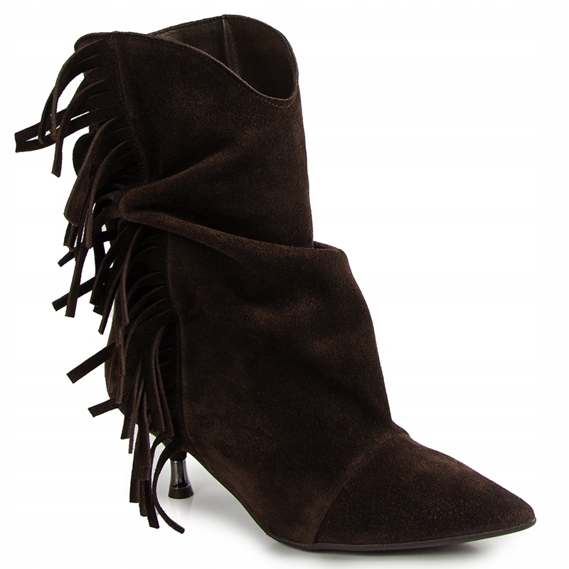 Chebello 4832 Hnědé Kožené Kotníkové Kotníkové Boty S Třapínky 37