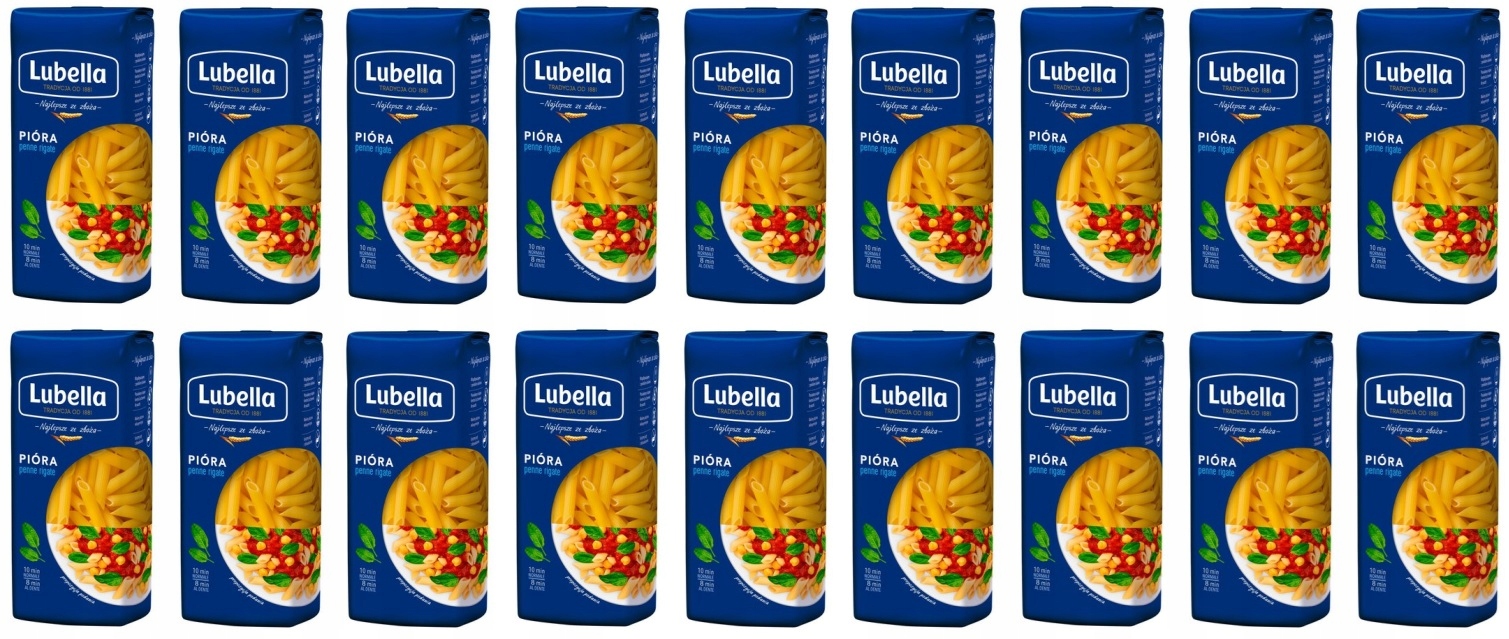 Levně 18x 400 g Lubella Penne Rigate Těstoviny Peří Karton