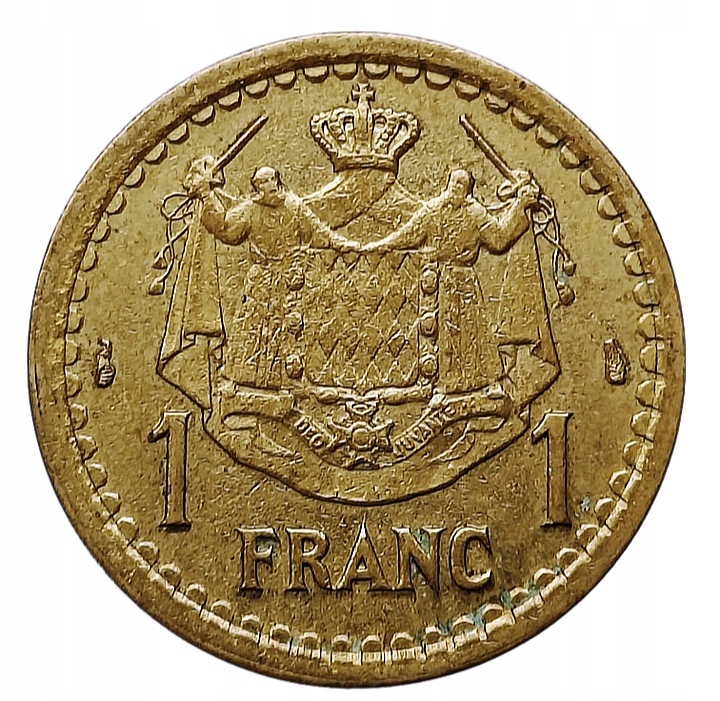 MONAKO MONACO 1 FRANC 1945 ALUMINIUM-BRONZE LOUIS II