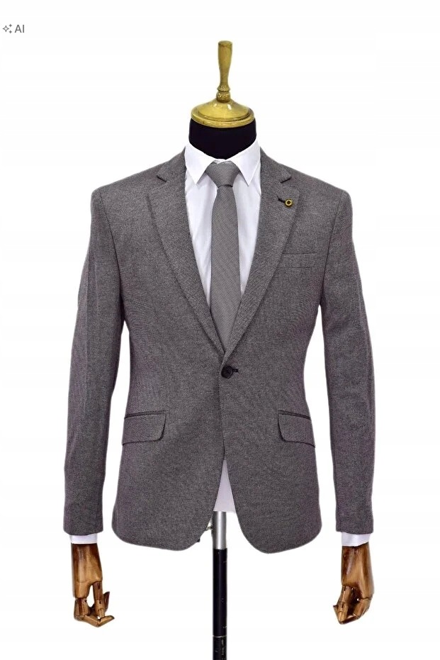 Pánská Elegantní Klasická Sako Melanž Šedá 56 5IA