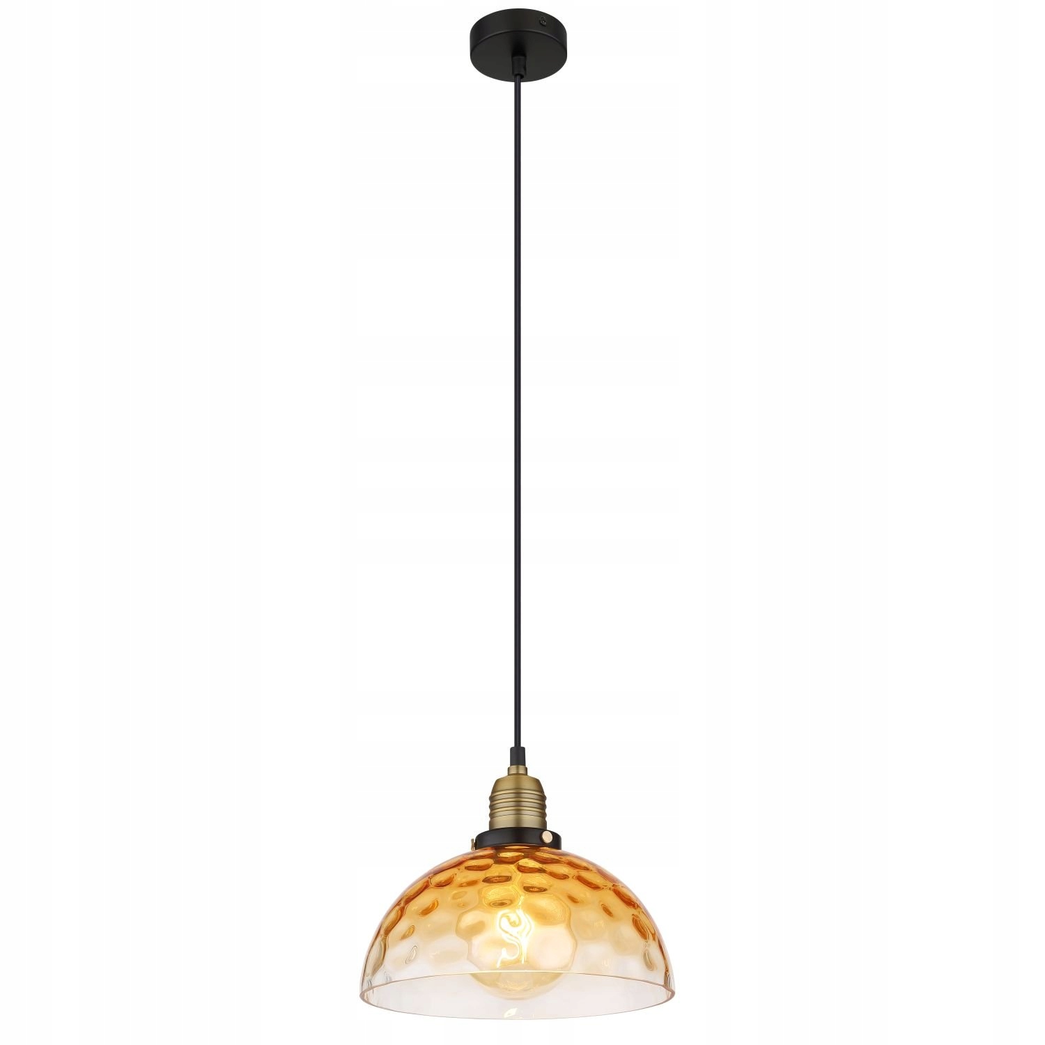 Závesná lampa Salvy Globo Lighting čierno-jantárová, nastaviteľná