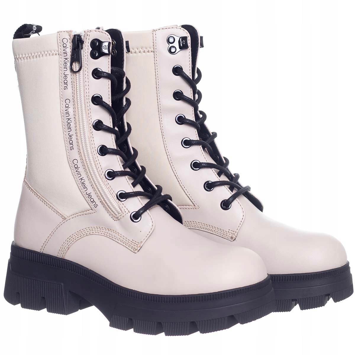 Kotníkové Boty Calvin Klein Jeans Chunky Combat Lace R 36